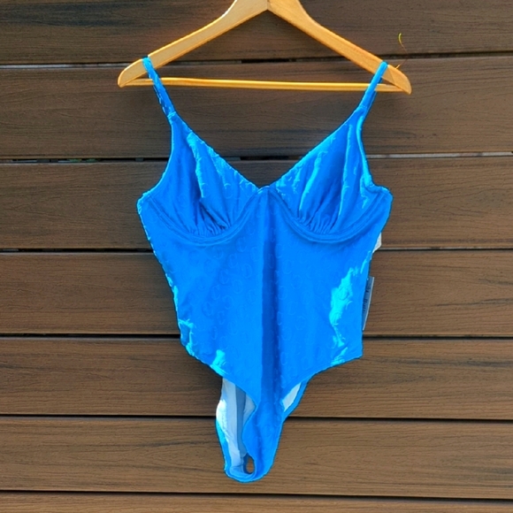 Cupshe Jacquard W-Wire Cheeky High-Leg One Piece Swimsuit - Large NWT - Picture 2 of 8